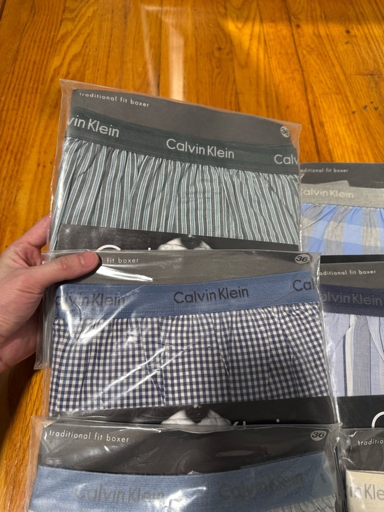 Vtg Lot Of 6 Calvin Klein Traditional Fit Boxer Shorts Cotton Size 36 90's NOS - Picture 8 of 13